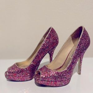Steve Madden sparkle peep toe stilettos